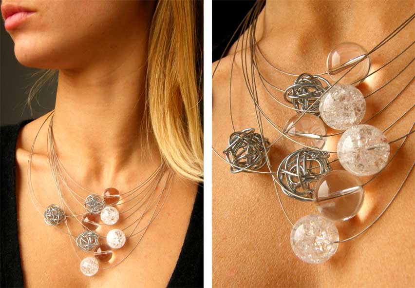 KOLIA kwarc lodowy + kryształ górski + kłębki